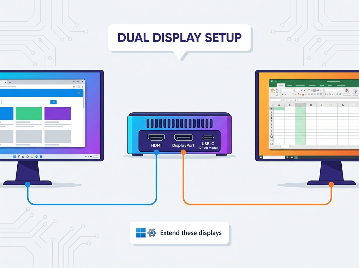 Configurazione del doppio monitor per mini PC